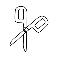 scissors school supply line style icon
