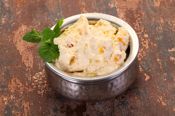 Curd with dry apricot