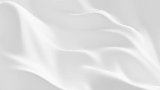 Abstract Smooth Waving Surface Loop 1 White: animation of flowing waving surface in creamy white. Smooth hypnotic waves. Complex rippling surface. Elegant, pure, bright silky white background. 4K