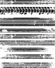 Vector Print Textured Tire Track . Design Element . Car tread silhouette . Mud splash grunge texture