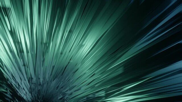 Futuristic fast motion racing. looping animation. Strange abstract geometry tunnel. Subway green light streaks. Unknown underground destination. Light speed.