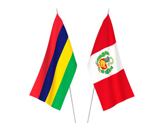 Republic of Mauritius and Peru flags