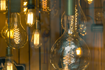 Edison lamps in the store