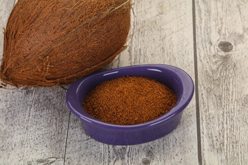 Coconut brown sugar in the bowl