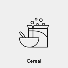 cereal icon vector. Linear style sign for mobile concept and web design. cereal symbol illustration. Pixel vector graphics - Vector.