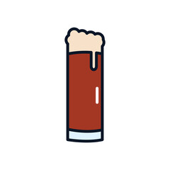 stange beer glass icon, line fill style