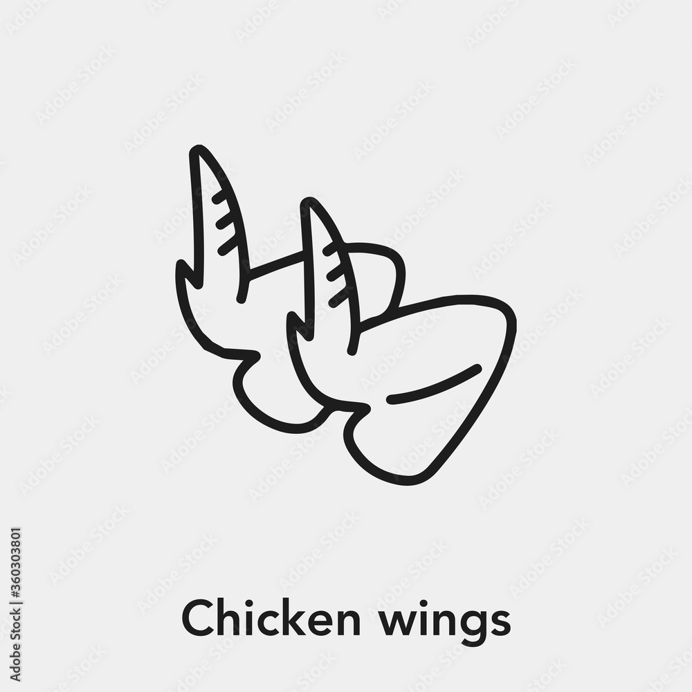 Poster chicken wings icon vector. linear style sign for mobile concept and web design. chicken wings symbol