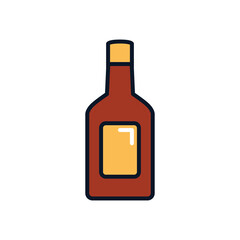 liquor bottle icon, line fill style