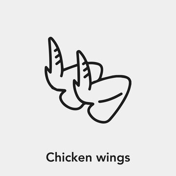 chicken wings icon vector. Linear style sign for mobile concept and web design. chicken wings symbol illustration. Pixel vector graphics - Vector.