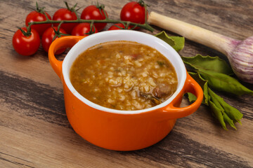 Caucasian Kharcho soup with beef meat