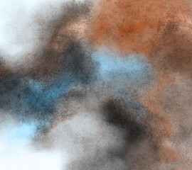 Multicolor textured background  in terracotta, gray and blue tones. Dynamic paint brushstrokes on paper. Contemporary backdrop