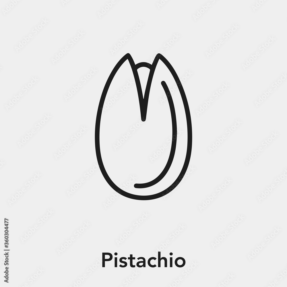 Poster pistachio icon vector. linear style sign for mobile concept and web design. pistachio symbol illustr