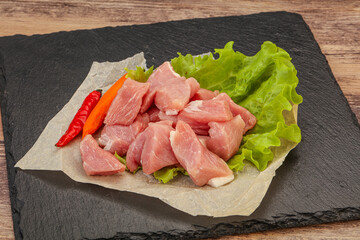 Raw pork meat for cooking