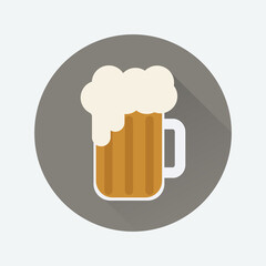 Beer mug icon. Flat design