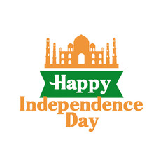Fototapeta premium india independence day celebration with taj mahal mosque flat style