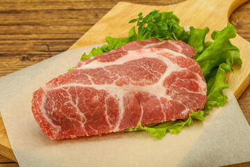 Fototapeta premium Raw pork meat neck steack