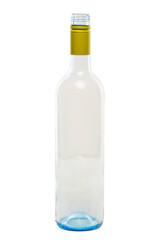 empty wine bottle on a white background