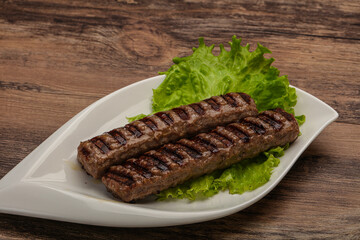 Two Grilled kebeb beef sausages