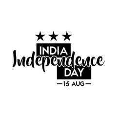 Obraz premium india independence day celebration with lettering silhouette style