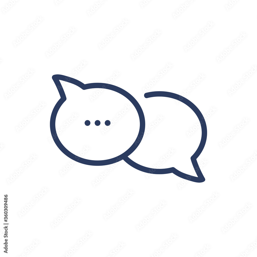 Poster chat bubbles thin line icon. online discussion, dialogue, message isolated outline sign. communicati