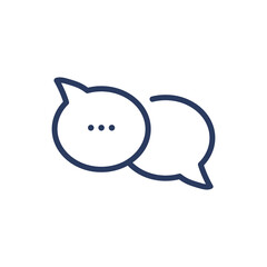 Chat bubbles thin line icon. Online discussion, dialogue, message isolated outline sign. Communication, internet, network concept. Vector illustration symbol element for web design and apps