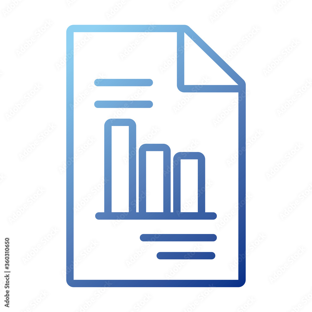 Poster paper document with statistics bars gradient style icon