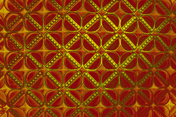 Orange net pattern with golden pearls