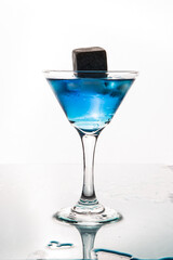 Blue Drink in Martini Glass