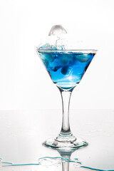 Blue Drink in Martini Glass
