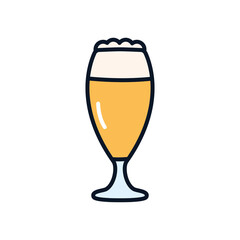 chalice beer glass icon, line fill style
