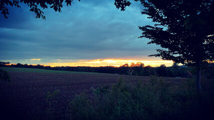 sunset over the river