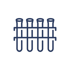Glass tubes for lab thin line icon. Biology, medicine, laboratory isolated outline sign. Chemistry and science concept. Vector illustration symbol element for web design and apps