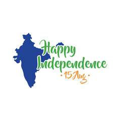 india independence day celebration with map flat style