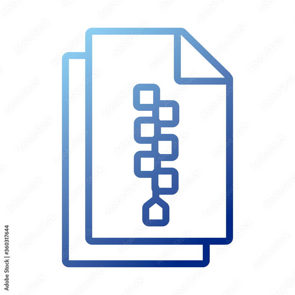 Poster papers documents with zip gradient style icon