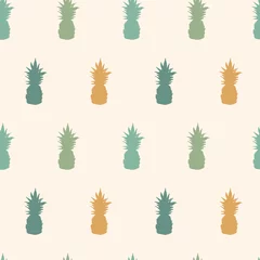 Photo sur Plexiglas Environnement naturel Modèle sans couture coloré d& 39 ananas tropical. Conception d& 39 été avec des éléments de croquis dessinés à la main. Illustration vectorielle dans des couleurs pastel.