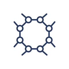 Molecule chain thin line icon. Formula, process, connection isolated outline sign. Chemistry and science concept. Vector illustration symbol element for web design and apps