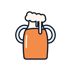 beer mug bottle icon, line fill style