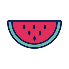 watermelon fresh fruit line and fill icon