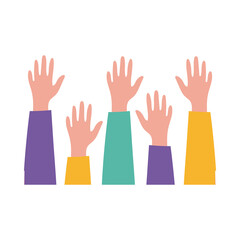 happy friendship day celebration with hands up pastel flat style