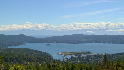 Looking at the ocean from Mount Manuel Quimper. Photo taken on Vancouver Island.