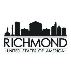 Richmond USA Skyline Silhouette Design City Vector Art Famous Buildings