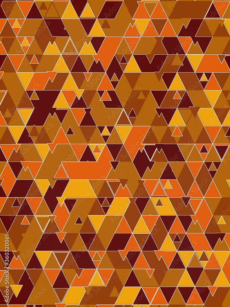 Fototapete paper art template with triangular shapes pattern. 3d rendering design element