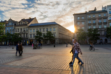 Krakow, Poland - MAY 18, 2020: The city is slowly restoring it's energy after the lockdown due to...