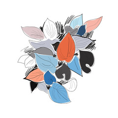 Abstract creative header with leaves.  Vector. 