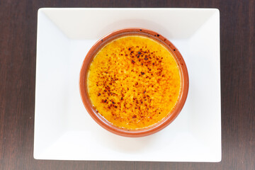 Creme brulee, a sweet French dessert