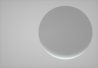 white sphere on white background.3d illustration