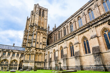 Cathedral Church of St Andrew the Apostle, known as Wells Cathedral in Somerset, England, UK
