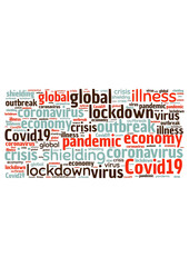 Obraz premium Word cloud representing coronavirus