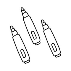 markers school supplies line style icons