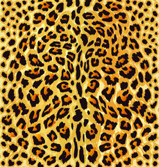 Seamless leopard fur pattern. Natural color. Can be used for fabrics, wallpapers, cover